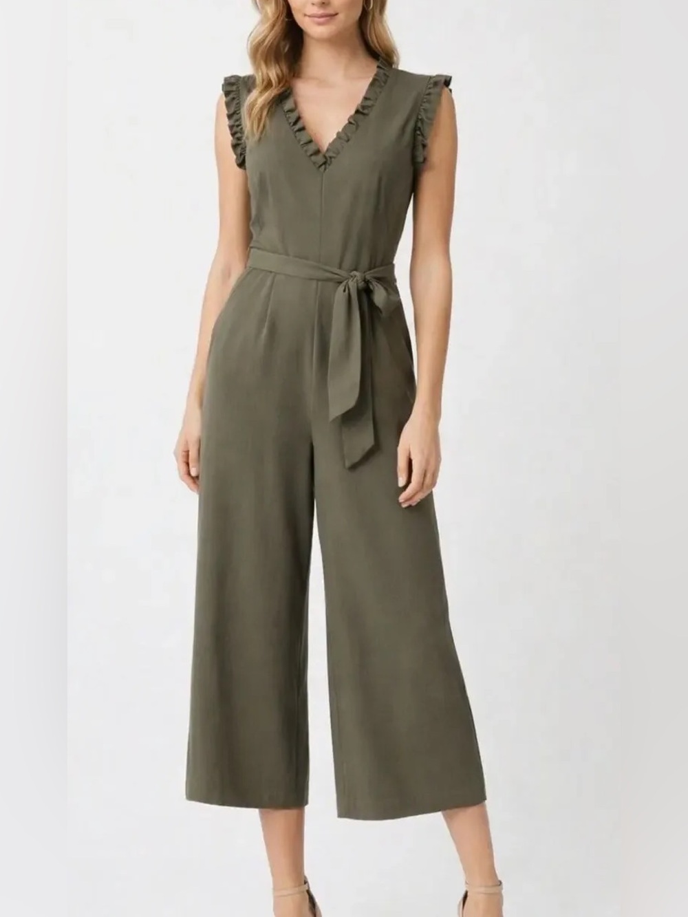Calvin Klein Ruffle Wide Leg Jumpsuit